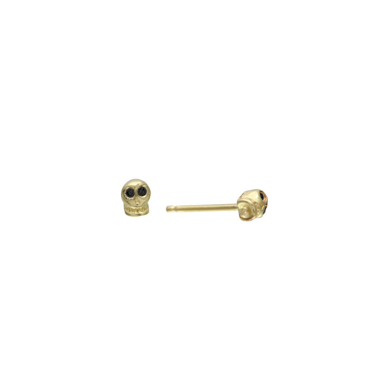 Black Diamond Skull Stud