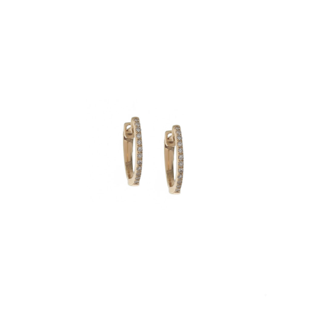 Yellow Gold Pave Huggies available at Moondance Jewelry Gallery