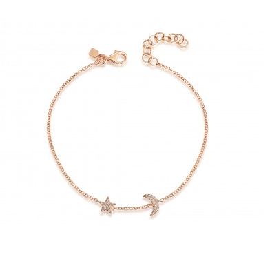 Pave Moon & Star Bracelet