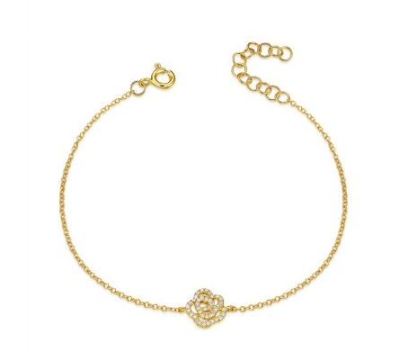 Pave Diamond Rose Bracelet