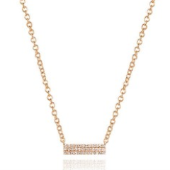 Small Pave Diamond Brick Necklace