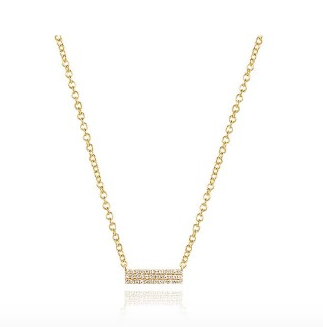 Small Pave Diamond Brick Necklace