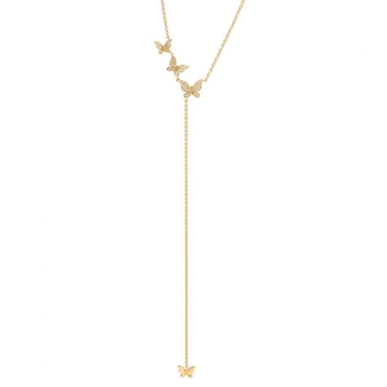 Pave Diamond Butterfly Lariat