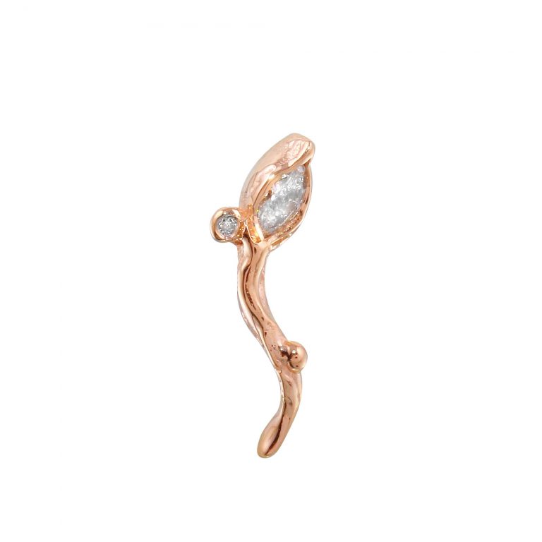 Single Leaf Diamond Stud