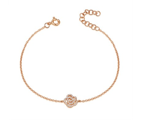 Pave Diamond Rose Bracelet