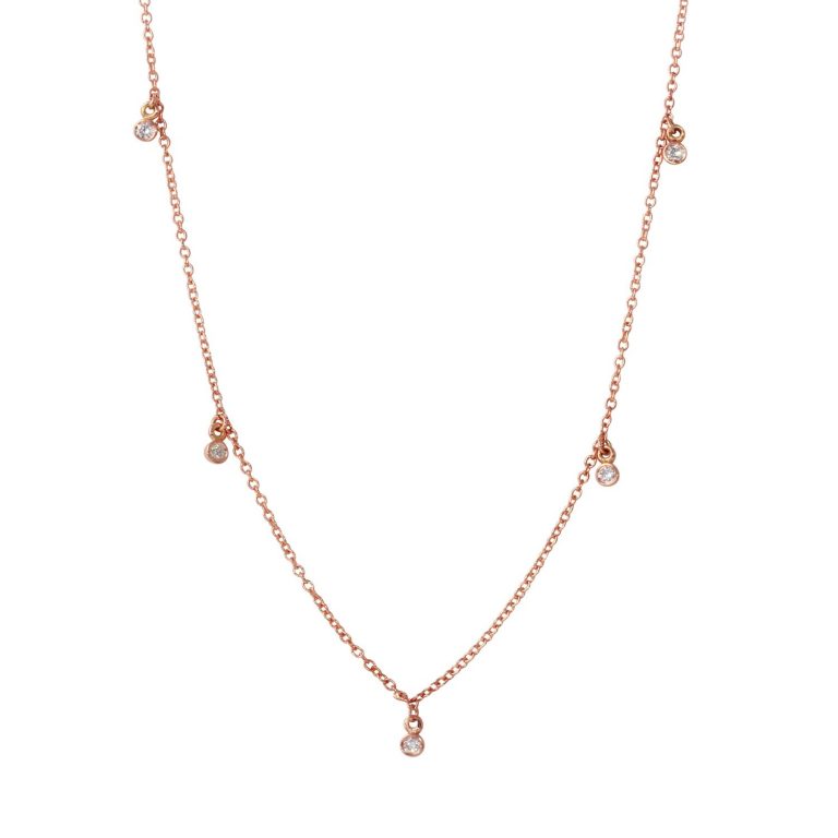 Tiny Diamond Dangle Necklace