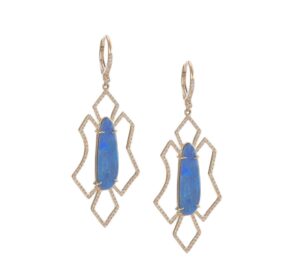 Free Form Geometric Opal Earrings