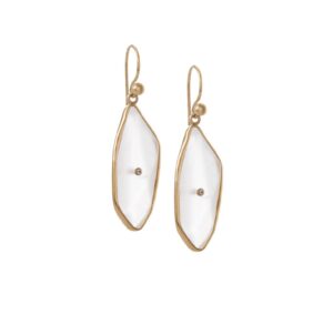 Moonstone Nugget Diamond Drops