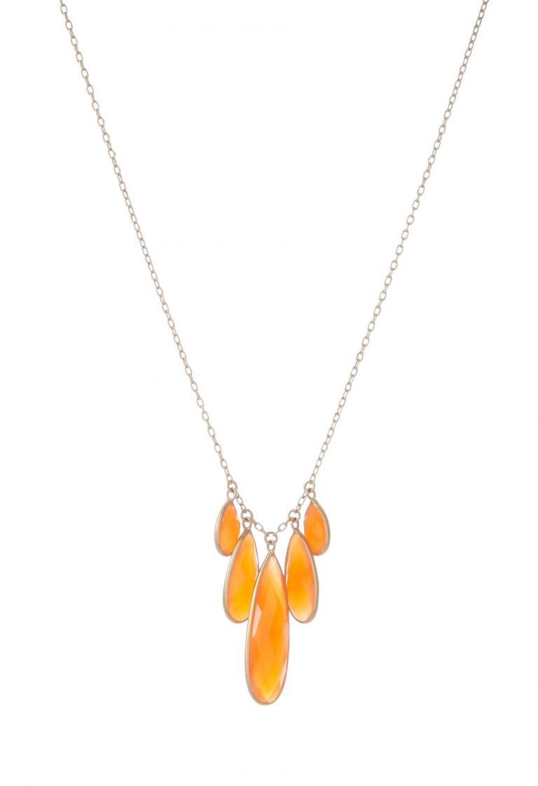 5 Drop Carnelian Necklace