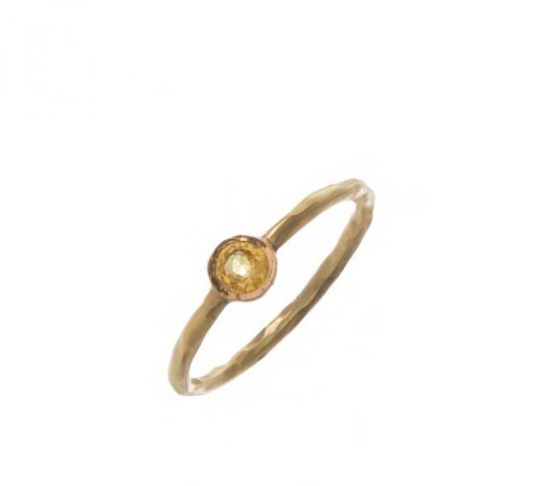 Round Yellow Sapphire Ring