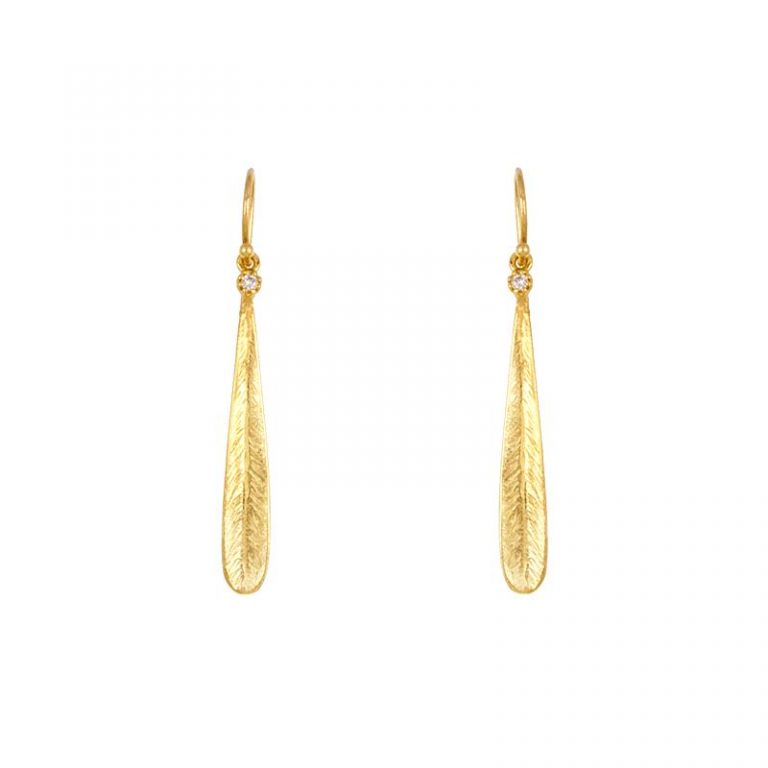 Gold Leaf Drop Earrings