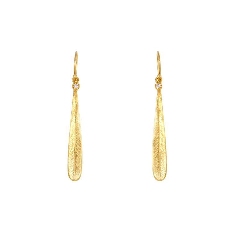 Gold leaf drop earrings discount
