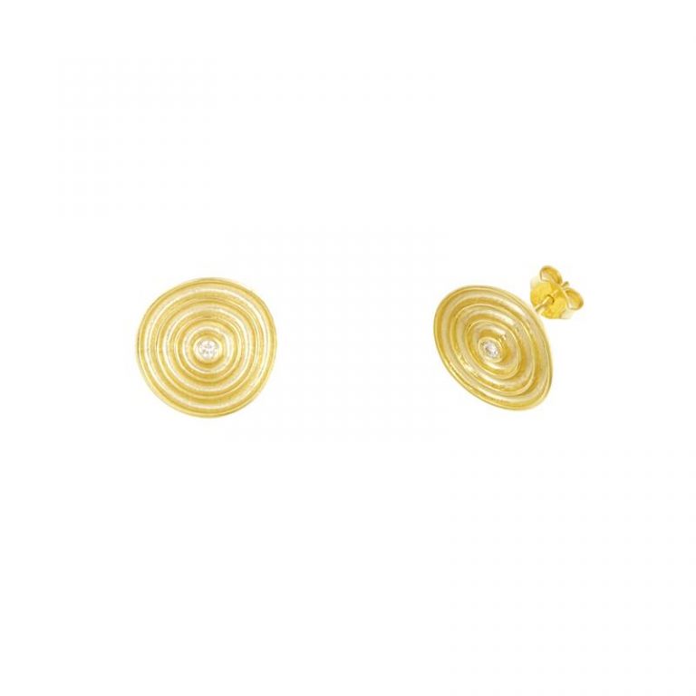 Gold Swirl & Diamond Studs