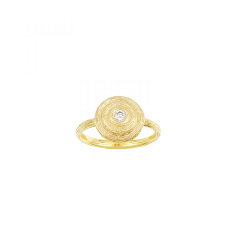 Round Swirl & Diamond Ring