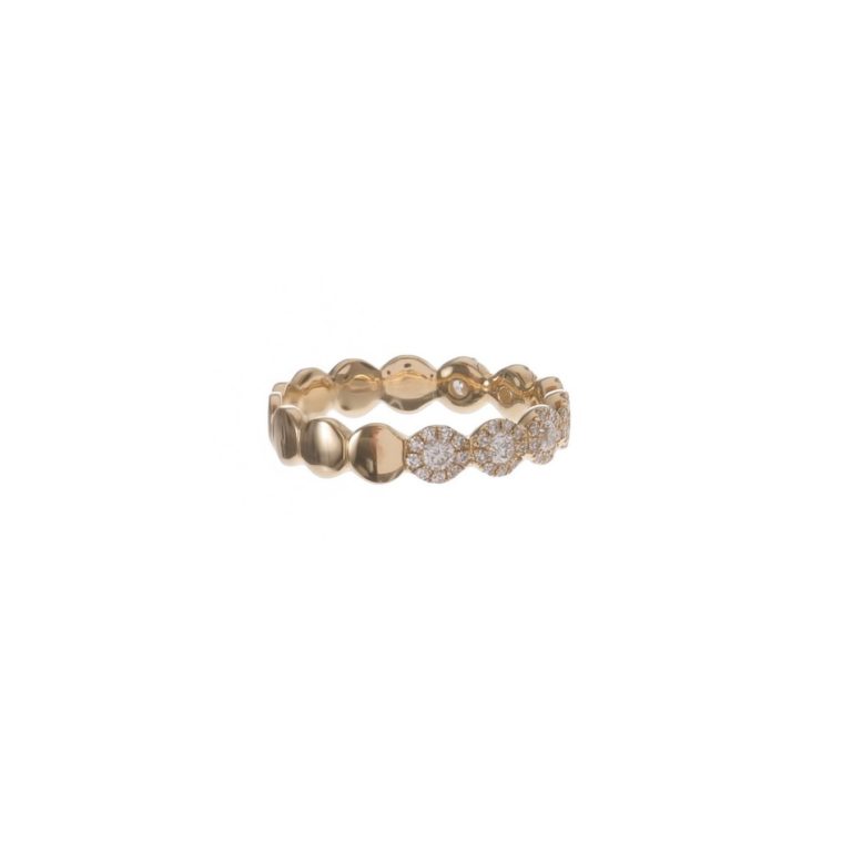 Pave & Bezel Diamond Circles Ring