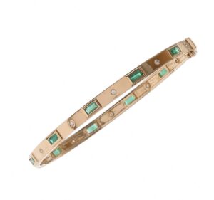 Emerald Baguette & Diamond Bangle