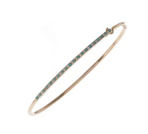 Skinny Turquoise & Diamond Bangle