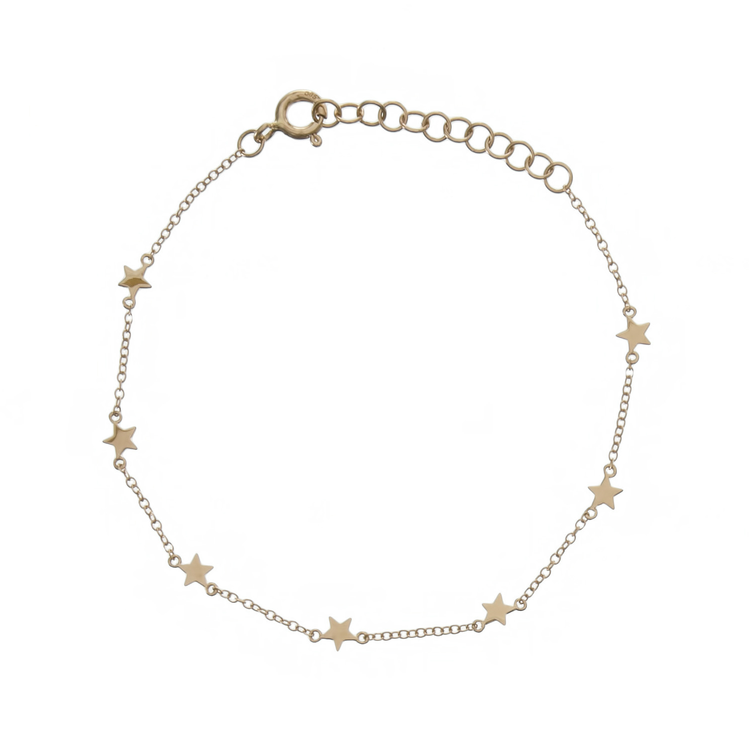 Gold Multi Stars Chain Bracelet