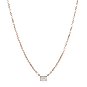 Emerald Cut Diamond Solitaire Necklace