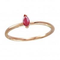 Single Ruby Marquis Ring