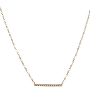 Diamond Line Necklace - Skinny Diamond Bar in Yellow Gold available at Moondance Jewelry Gallery