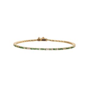 Emerald and Diamond Tennis Bracelet