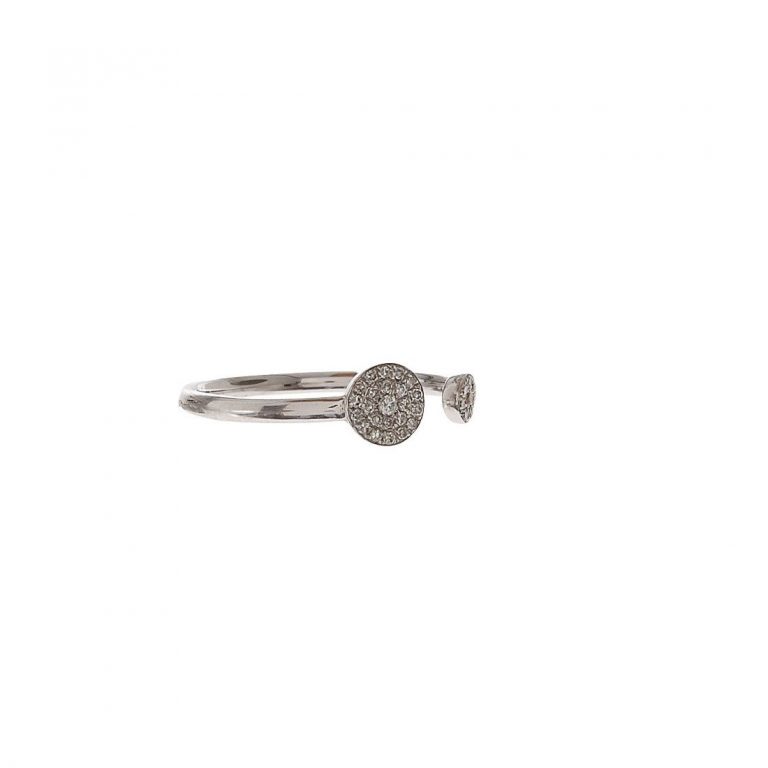 Pave Diamond Double Disc Ring