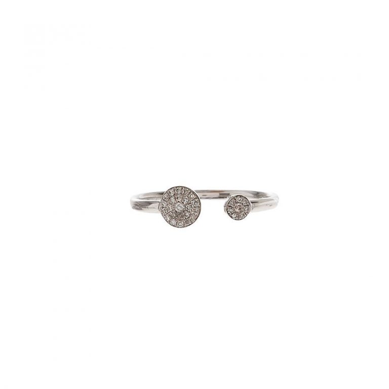 Pave Diamond Double Disc Ring