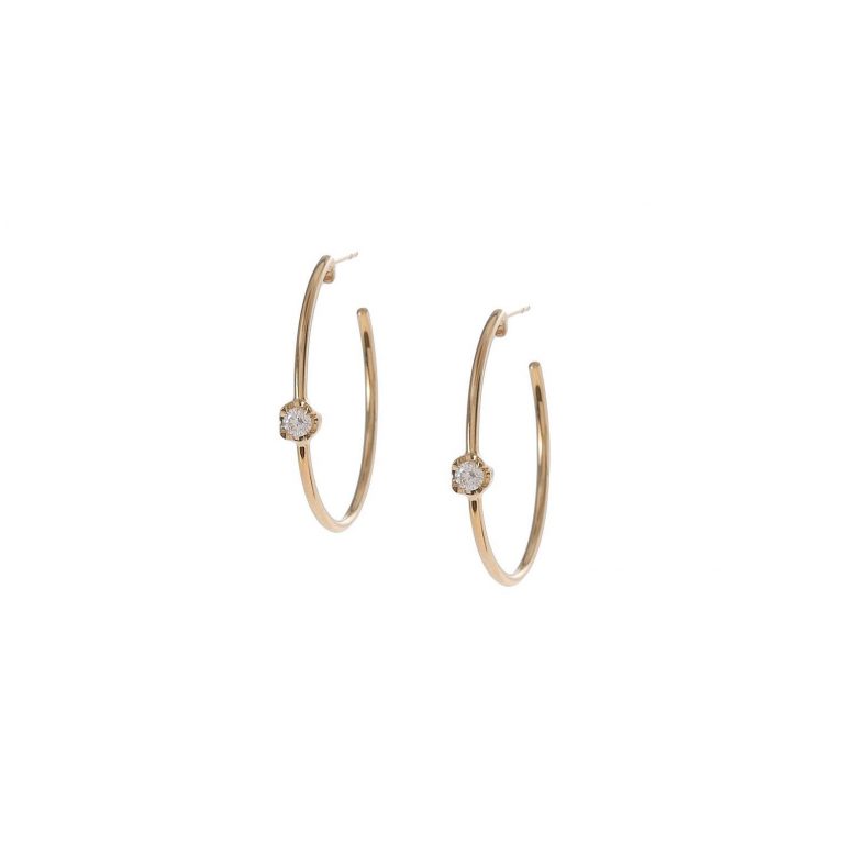 Diamond Prong Hoops