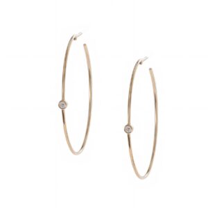 Diamond Bezel Hoops