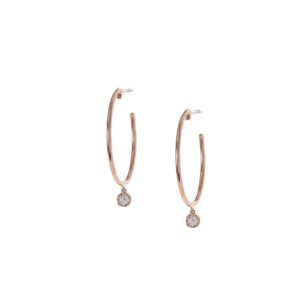 Diamond Dangle Hoops