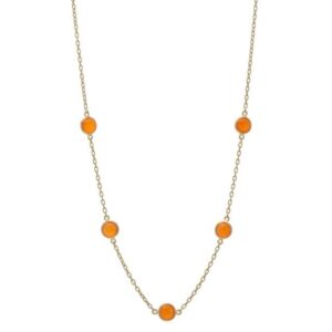 5 Bezel Carnelian Necklace