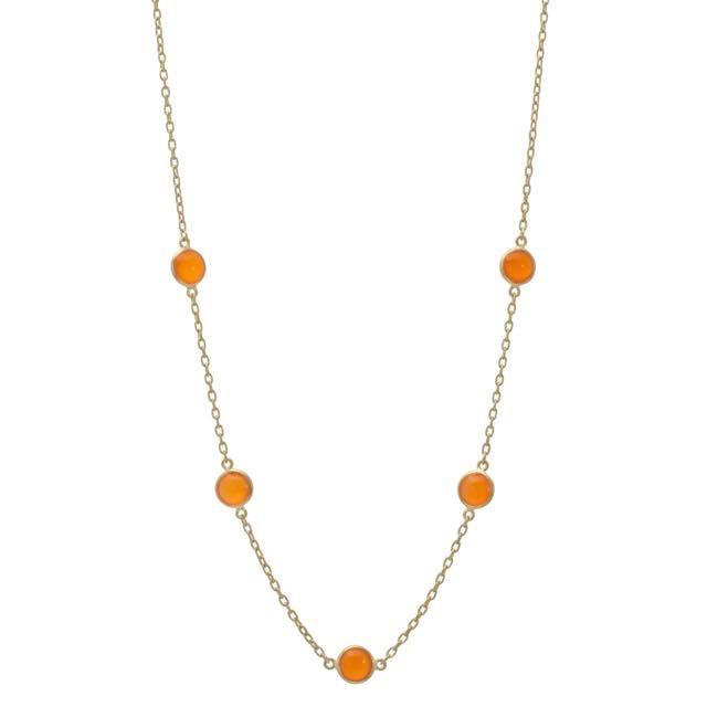 5 Bezel Carnelian Necklace