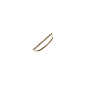 U Shaped Pave Diamond Bar Gold Ring