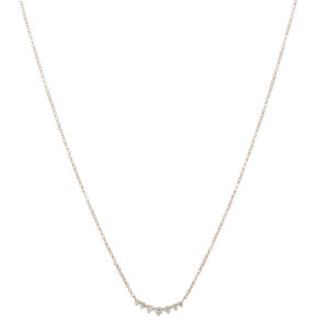 Mini Graduated Diamond Curve Necklace in Yellow Gold