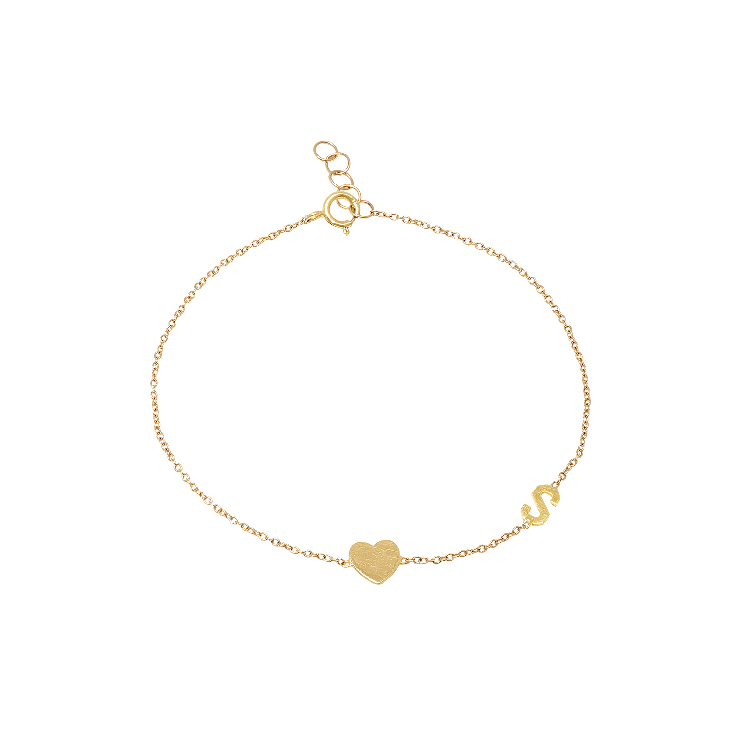 Heart initial bracelet discount