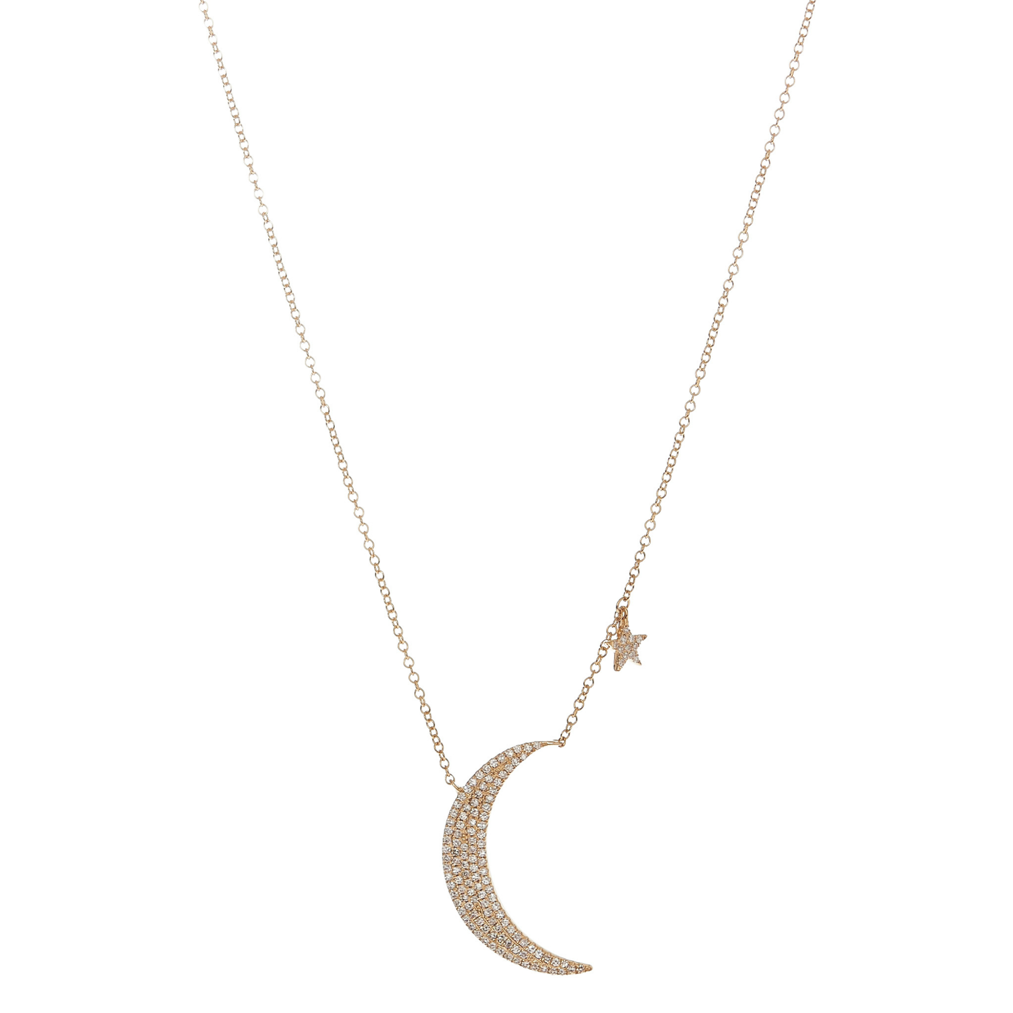 American Diamond Bridal Necklace Set Crescent Moon and Star 