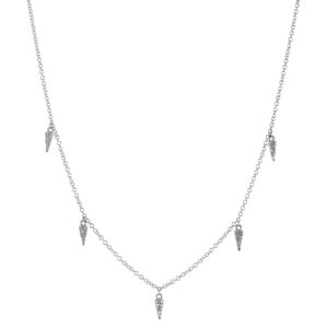 Multi Dagger Necklace in White Gold