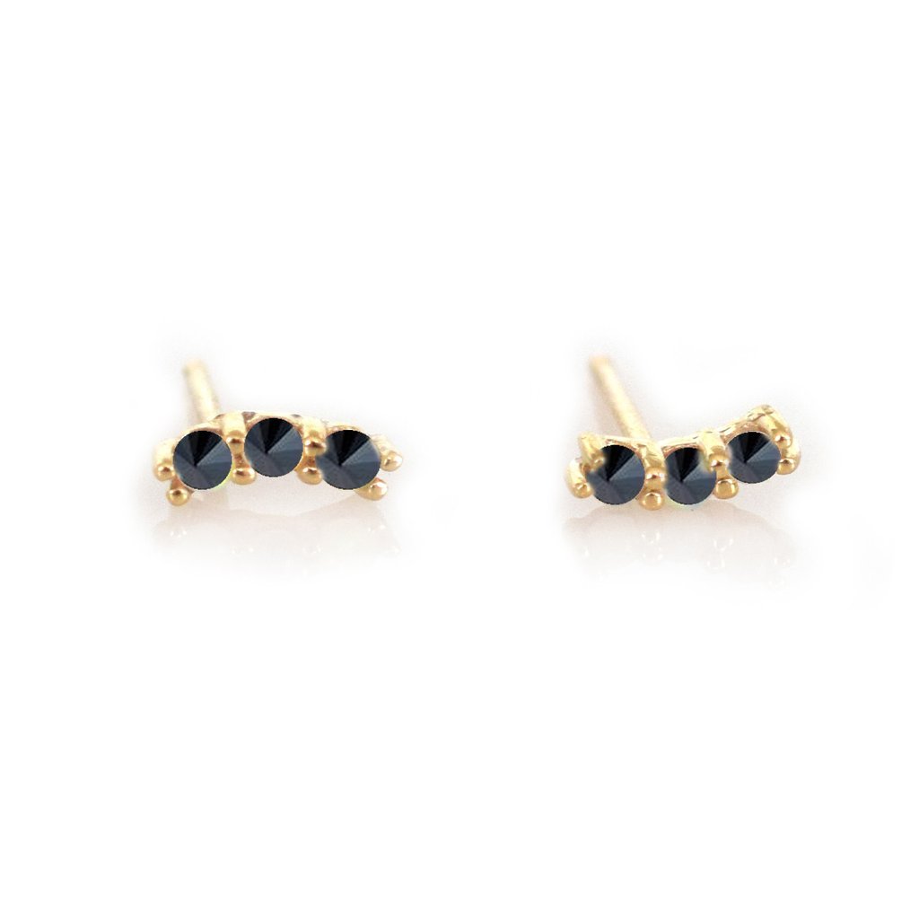 Black Diamond Curve Studs