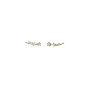 Trio Diamond Ear Climbers in Yellow Gold