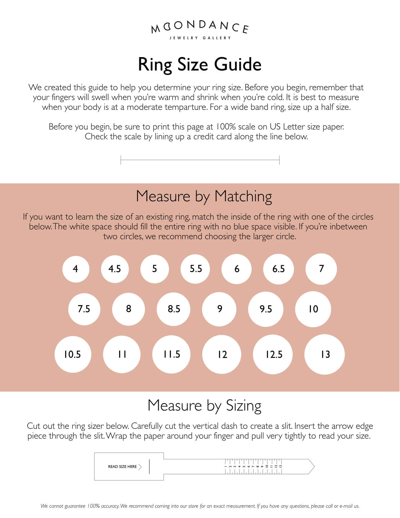 Ring Size Chart