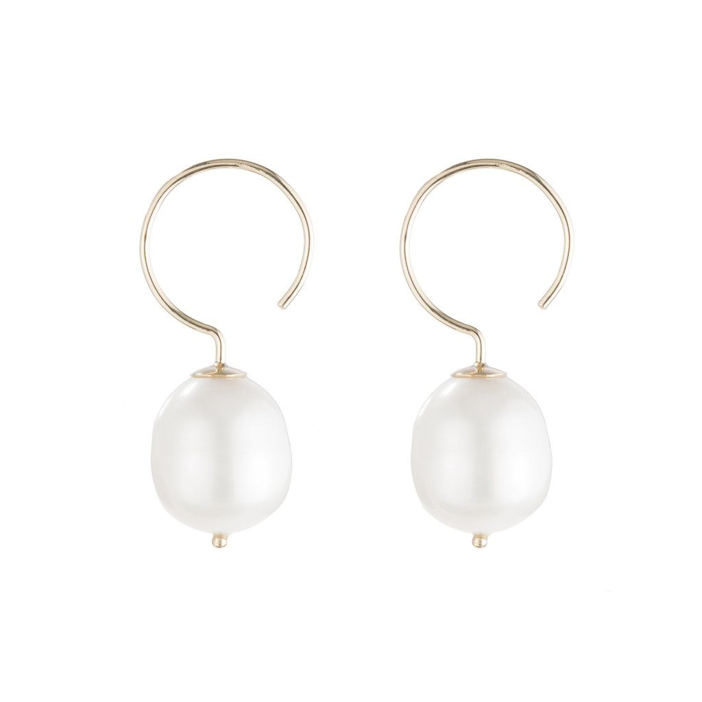 Baroque Pearl Swing Hoop Earrings by Ariel Gordon Jewelry at Moondance Jewelry