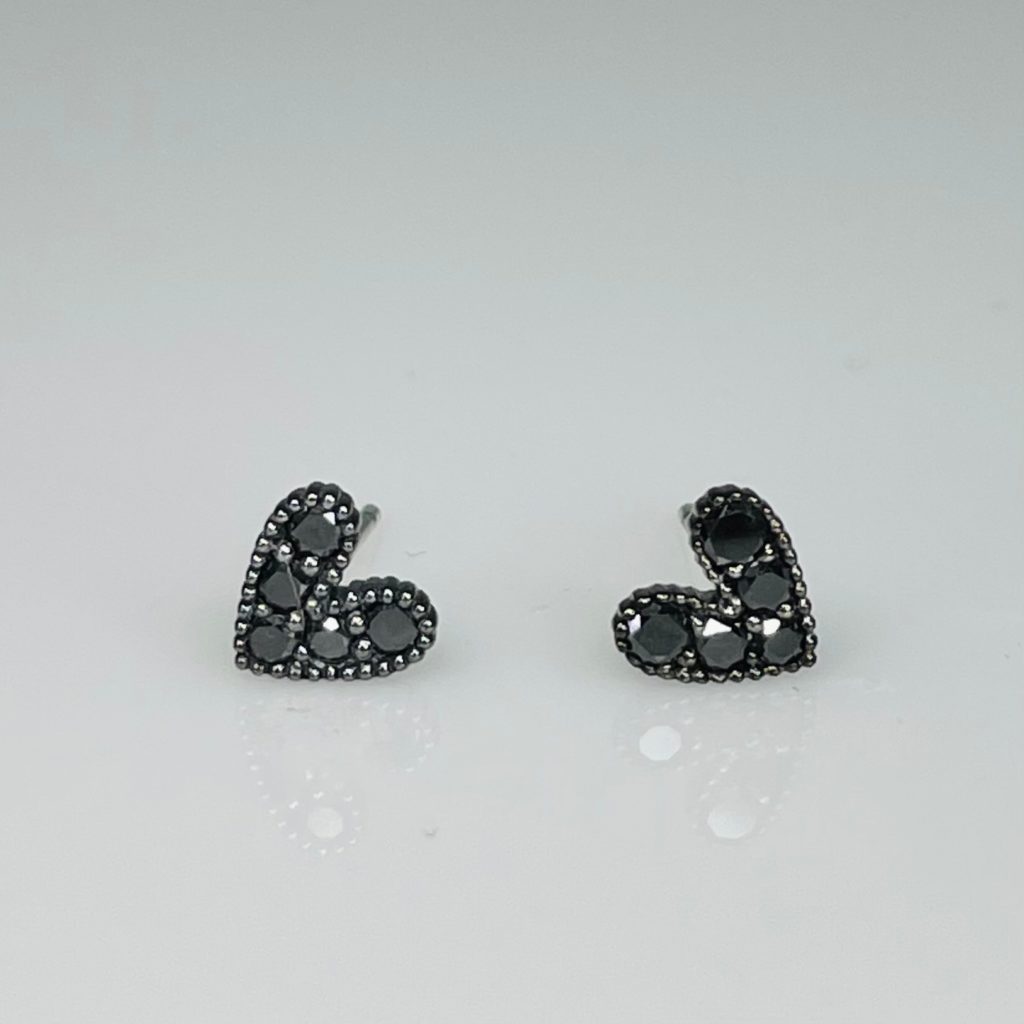 Kyle Chan Black Diamond Heart Studs at Moondance Jewelry