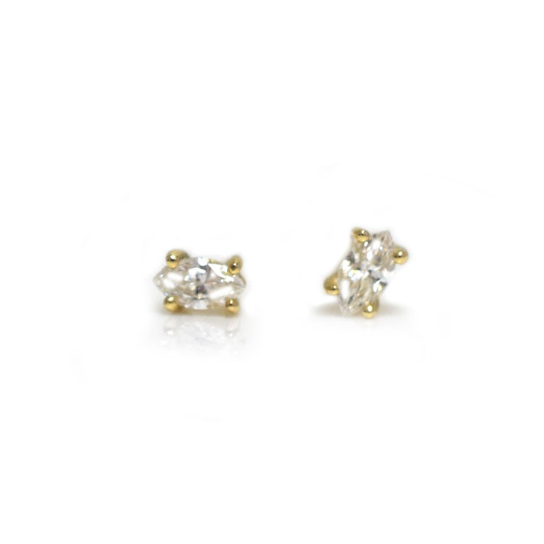 14K Gold Diamond Eye Studs