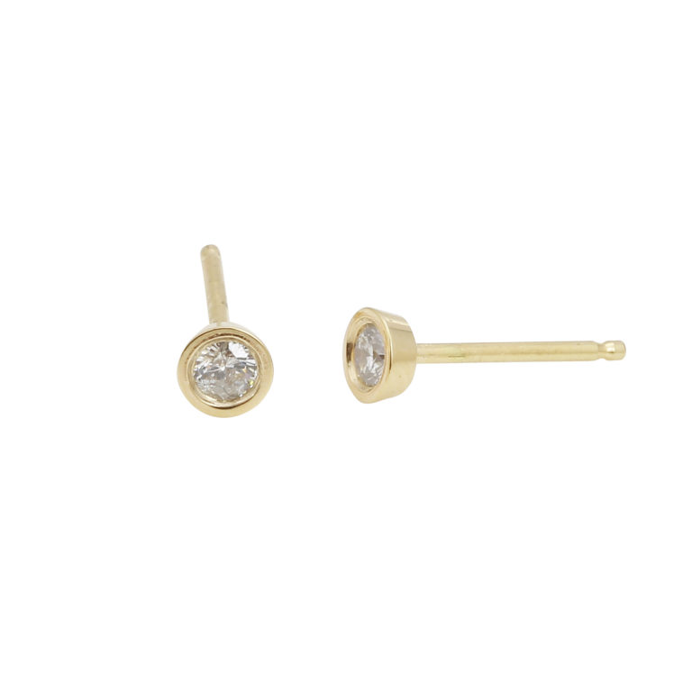 Diamond Bezel Single Stud Earring by Jaine K.