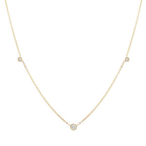 3 Diamond Bezel Necklace