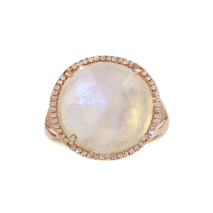 Moonstone Signet with Pave Diamonds