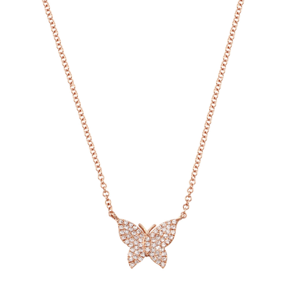 Pave Diamond Butterfly Necklace