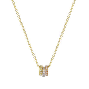 Mini diamond Trio ring Necklace