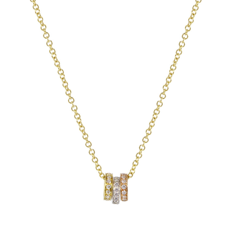 Mini diamond Trio ring Necklace